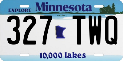 MN license plate 327TWQ