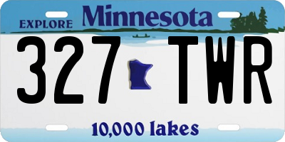 MN license plate 327TWR