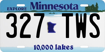 MN license plate 327TWS