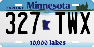 MN license plate 327TWX