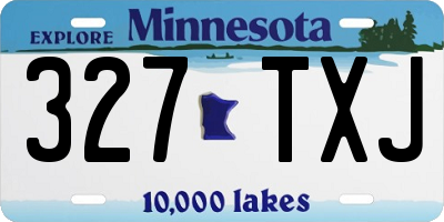 MN license plate 327TXJ