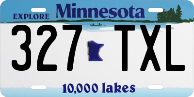 MN license plate 327TXL