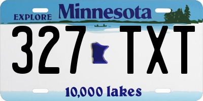 MN license plate 327TXT