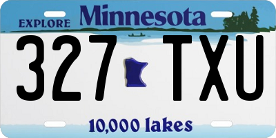 MN license plate 327TXU