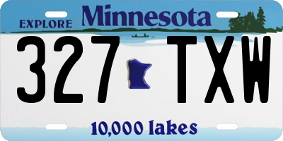 MN license plate 327TXW