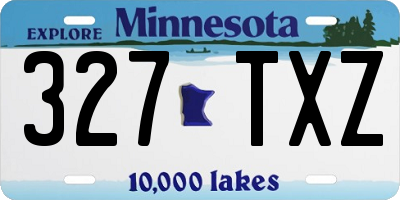 MN license plate 327TXZ