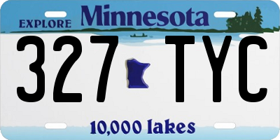 MN license plate 327TYC