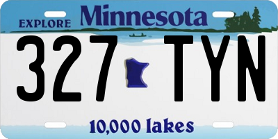 MN license plate 327TYN