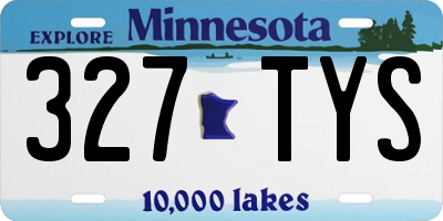 MN license plate 327TYS