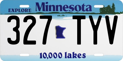 MN license plate 327TYV