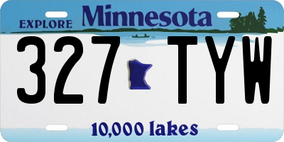 MN license plate 327TYW