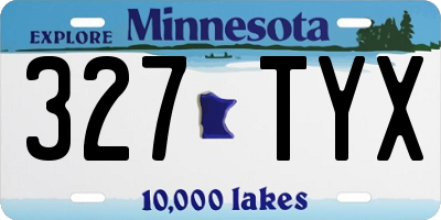 MN license plate 327TYX
