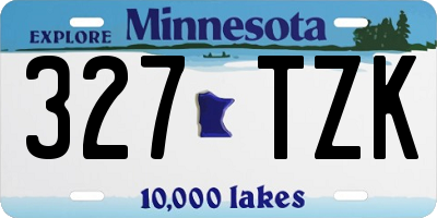 MN license plate 327TZK