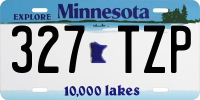MN license plate 327TZP