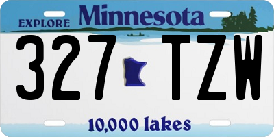 MN license plate 327TZW
