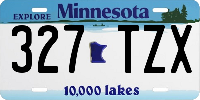 MN license plate 327TZX