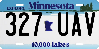 MN license plate 327UAV