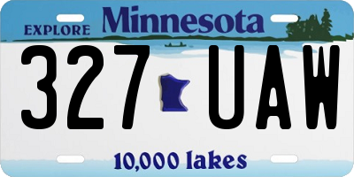 MN license plate 327UAW