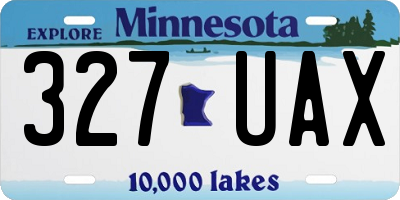 MN license plate 327UAX