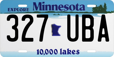 MN license plate 327UBA