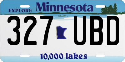 MN license plate 327UBD