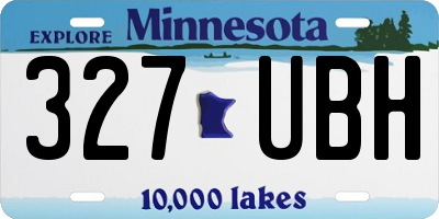 MN license plate 327UBH
