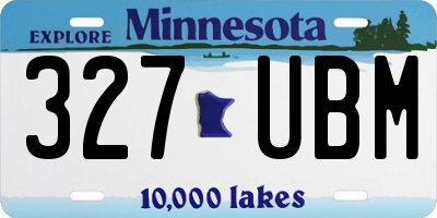 MN license plate 327UBM