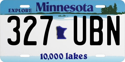 MN license plate 327UBN