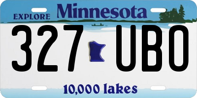 MN license plate 327UBO