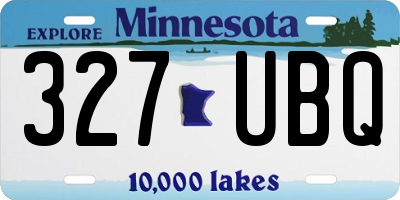 MN license plate 327UBQ