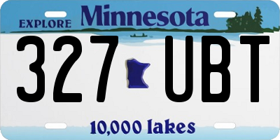 MN license plate 327UBT