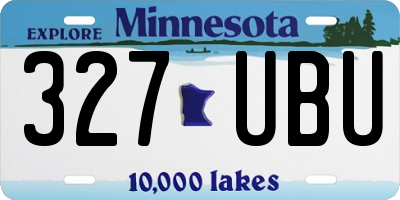 MN license plate 327UBU