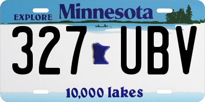 MN license plate 327UBV