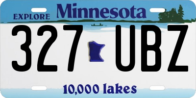 MN license plate 327UBZ