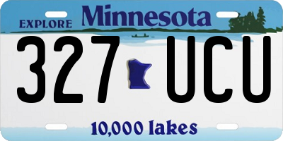 MN license plate 327UCU