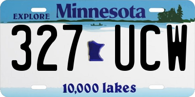 MN license plate 327UCW