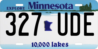 MN license plate 327UDE