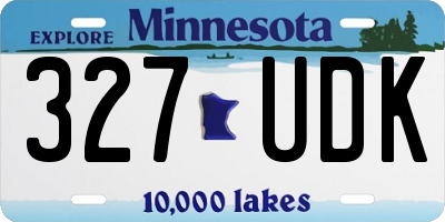 MN license plate 327UDK
