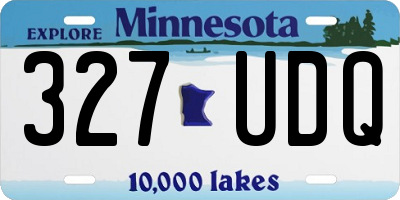 MN license plate 327UDQ