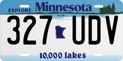 MN license plate 327UDV