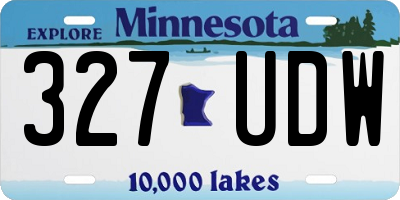 MN license plate 327UDW