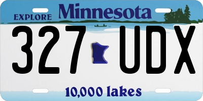 MN license plate 327UDX