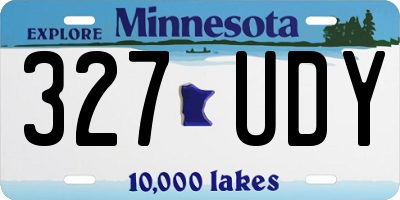 MN license plate 327UDY