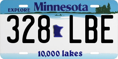 MN license plate 328LBE