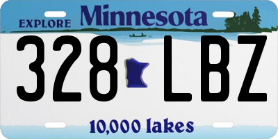 MN license plate 328LBZ