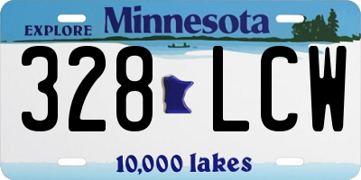 MN license plate 328LCW