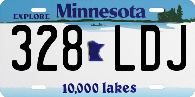 MN license plate 328LDJ