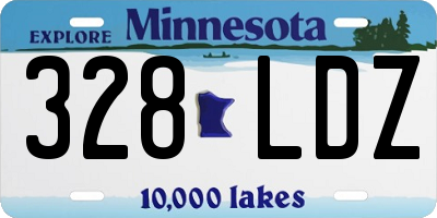 MN license plate 328LDZ