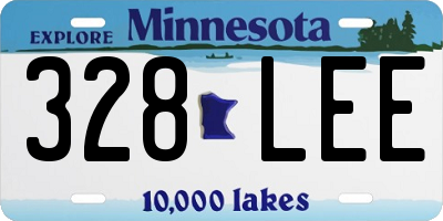 MN license plate 328LEE