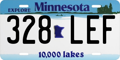 MN license plate 328LEF